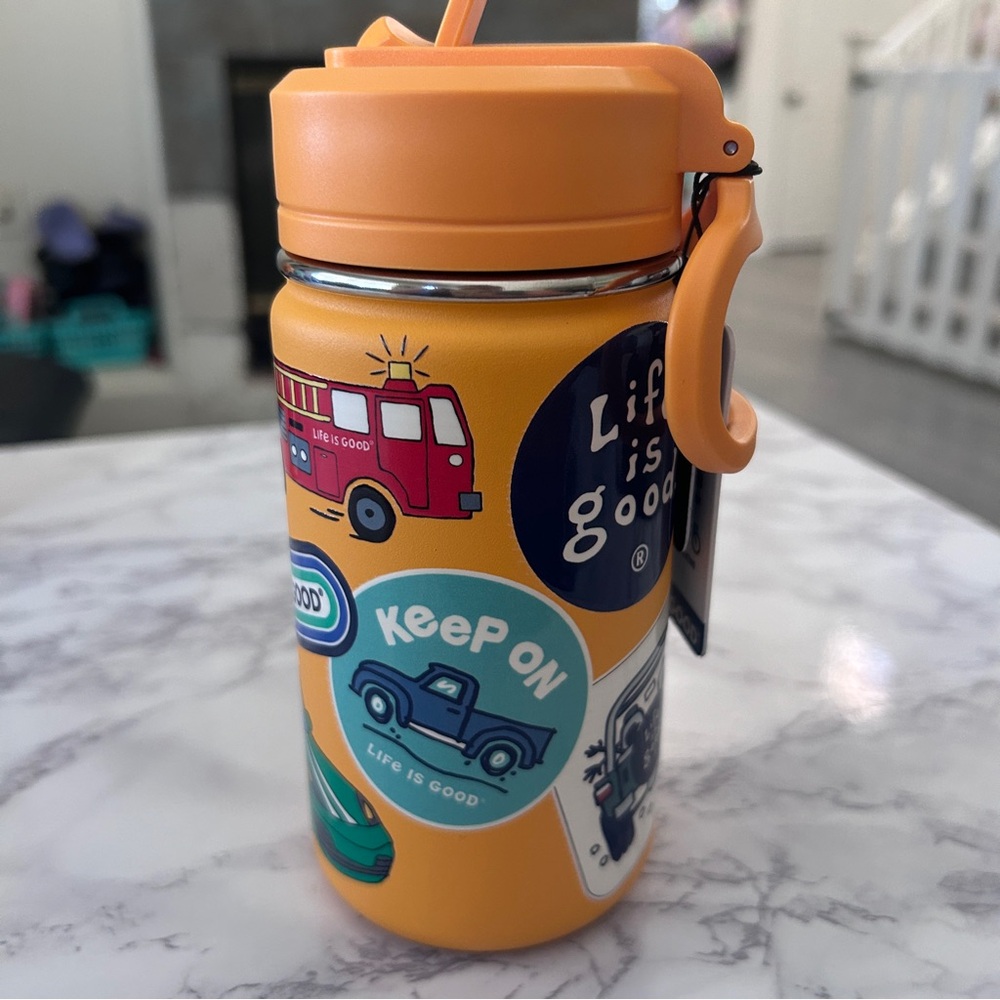 Life is Good  14 oz Waterbottle boys orange